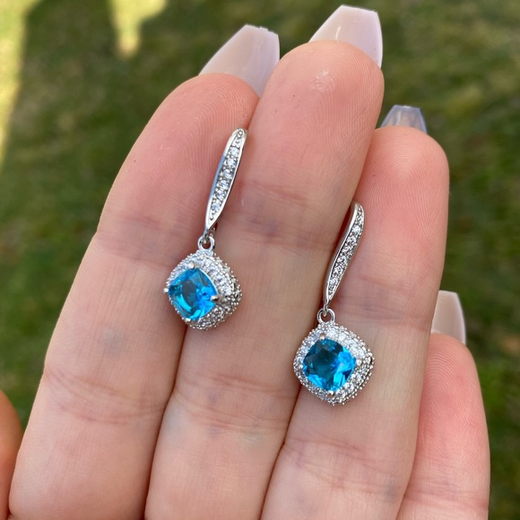 NEW Elegant 925 Silver Drop Earrings A Pair/set - Picture 3 of 5